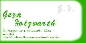 geza holzwarth business card